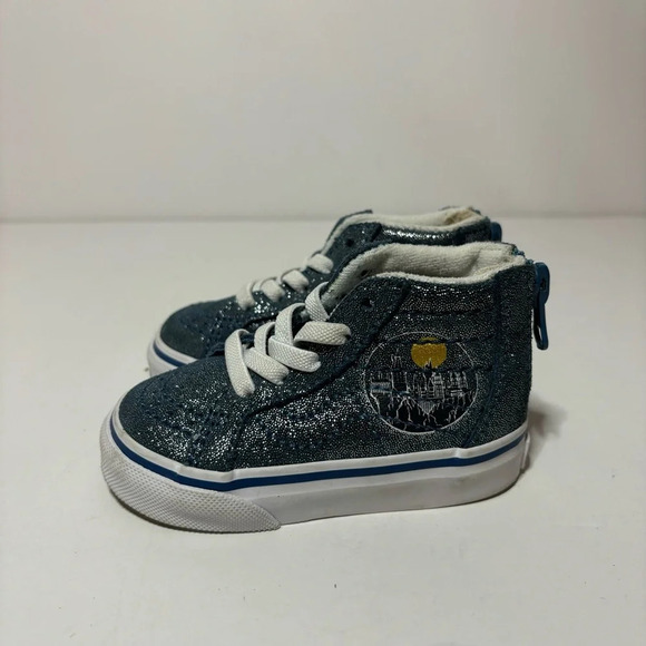 VANS Harry Potter Sk8-Hi Zip Sz 4 Toddler Hogwarts Metallic Blue High Top Shoes - Picture 3 of 9